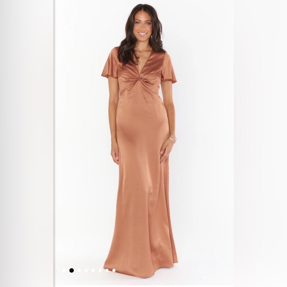 NWT Show Me Your Mumu Rome Twist Satin Gown Size XS